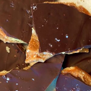 vegan toffee bark closeup