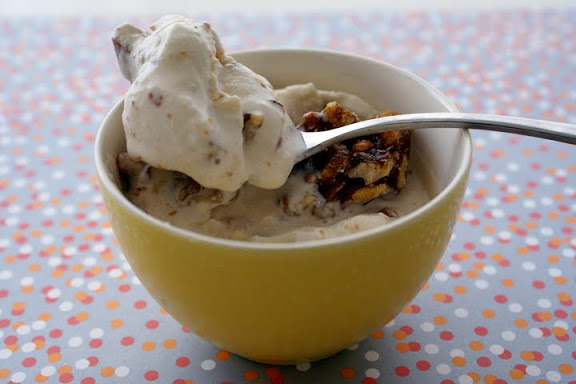 spoon of maple ice cream