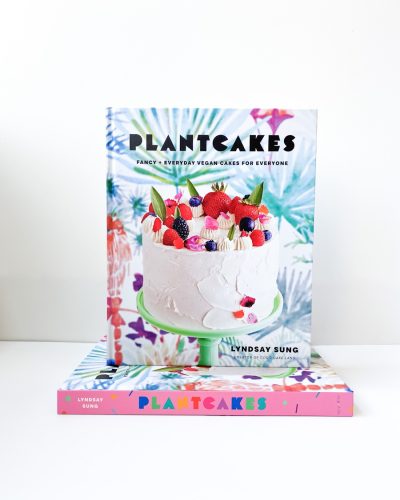 Plantcakes super colorful vegan cake book on display