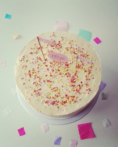 buttercream cake with sprinkles