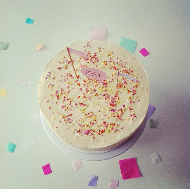 buttercream cake with sprinkles