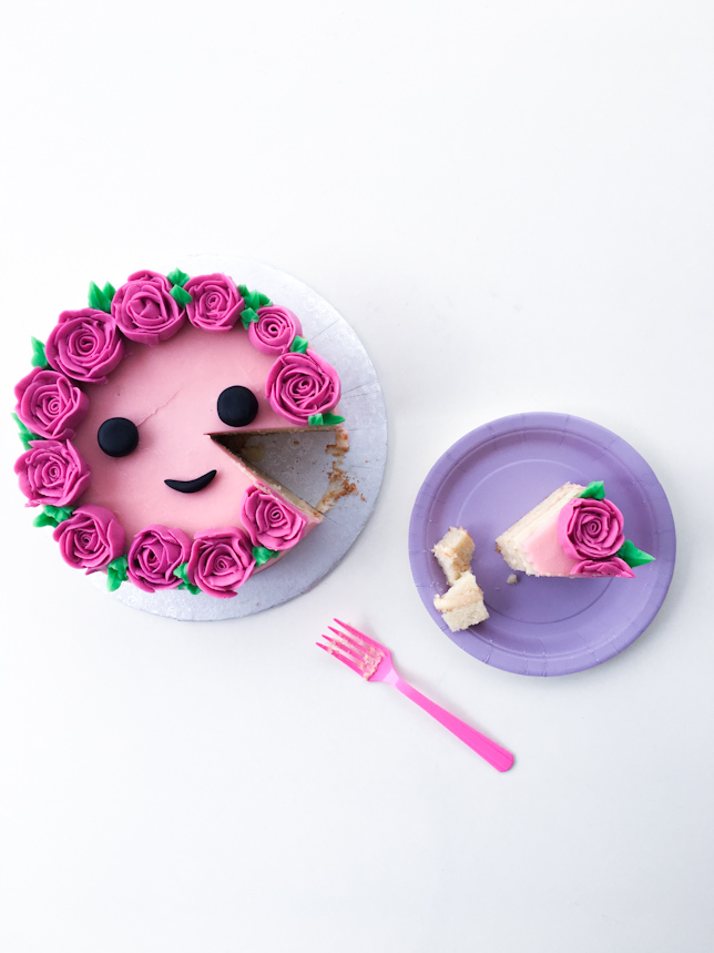 pink rose face cake - cococakeland