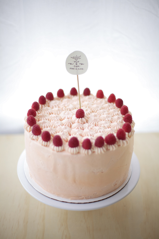 raspberry buttercream wedding cake