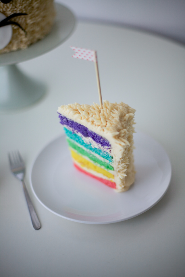 rainbow cake slice - coco cake land