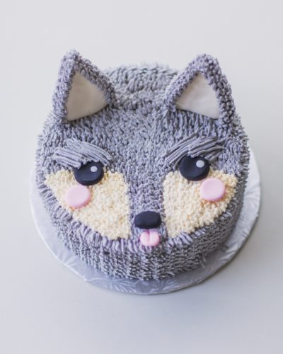 cute wolf cake by coco cake land