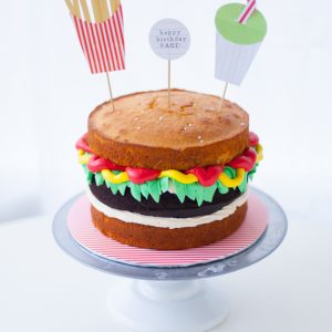 cartoon burger cake recipe
