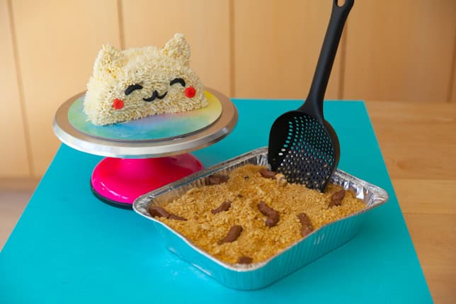 cat cake with litter box cake