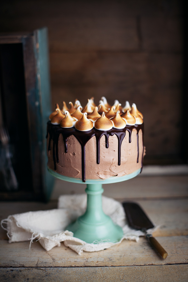 chocolate cake with meringues call me cupcake