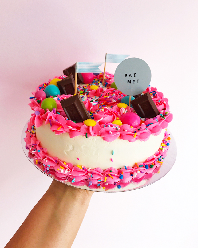 pink candy cake walk cake
