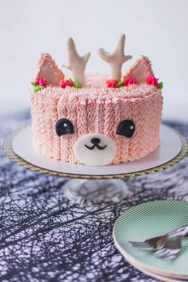 pink reindeer cake