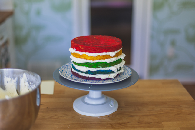 rainbow cake layers