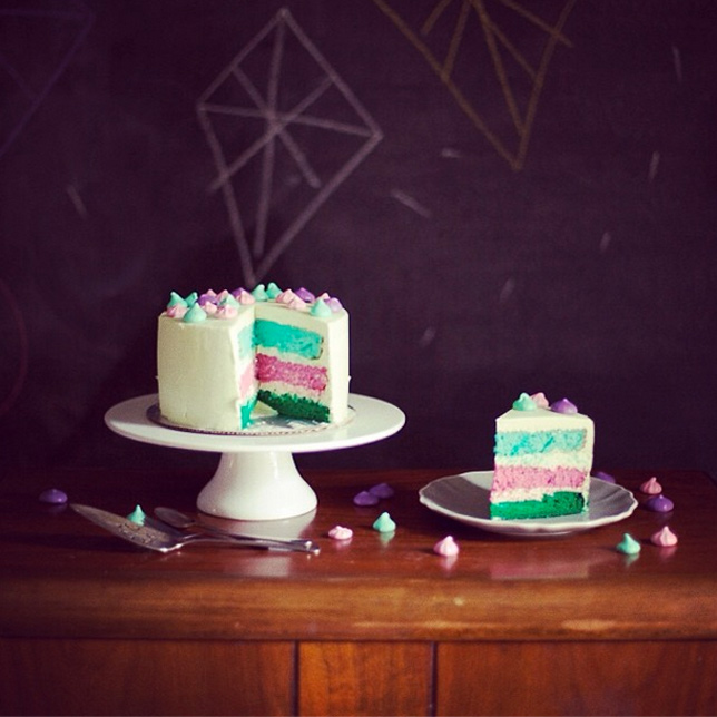 rainbow jewel toned cake