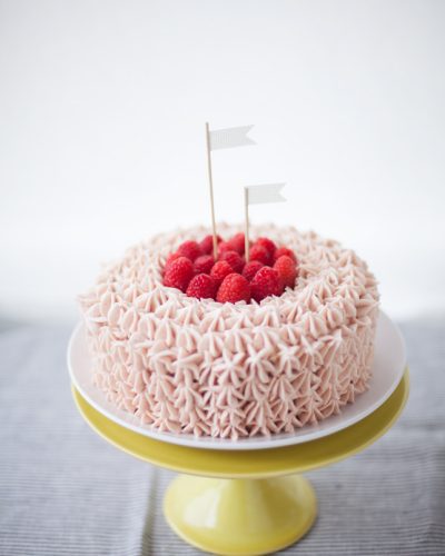 raspberry buttercream birthday cake