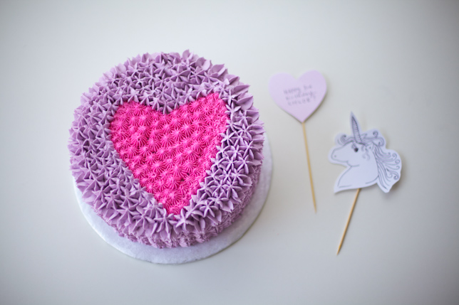 ruffle heart cake unicorn cake topper - coco cake land