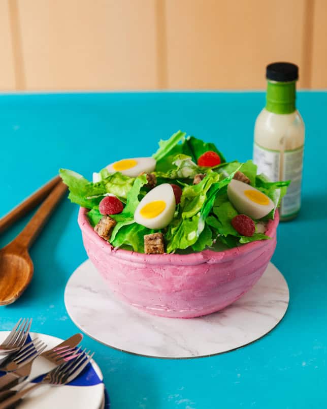 how to make a salad illusion cake