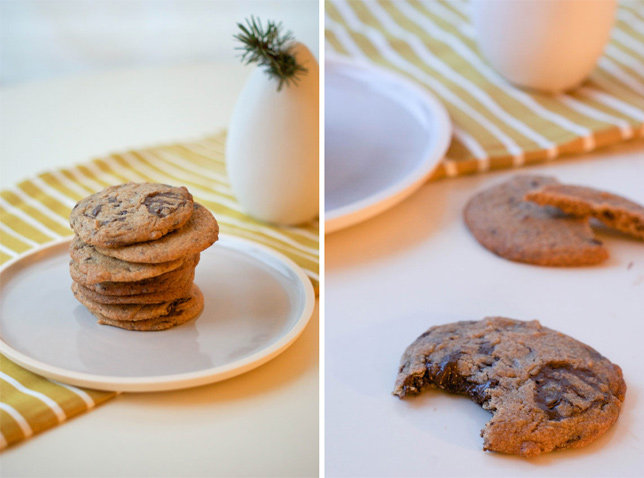 vegan chocolate chip cookies on a plate
