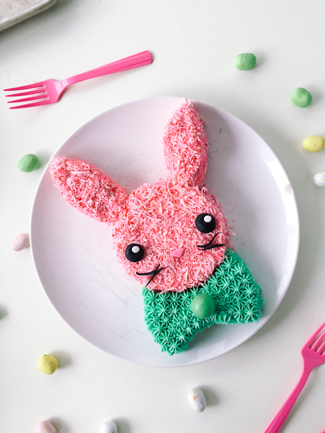 pink bunny mini cut up cake - coco cake land