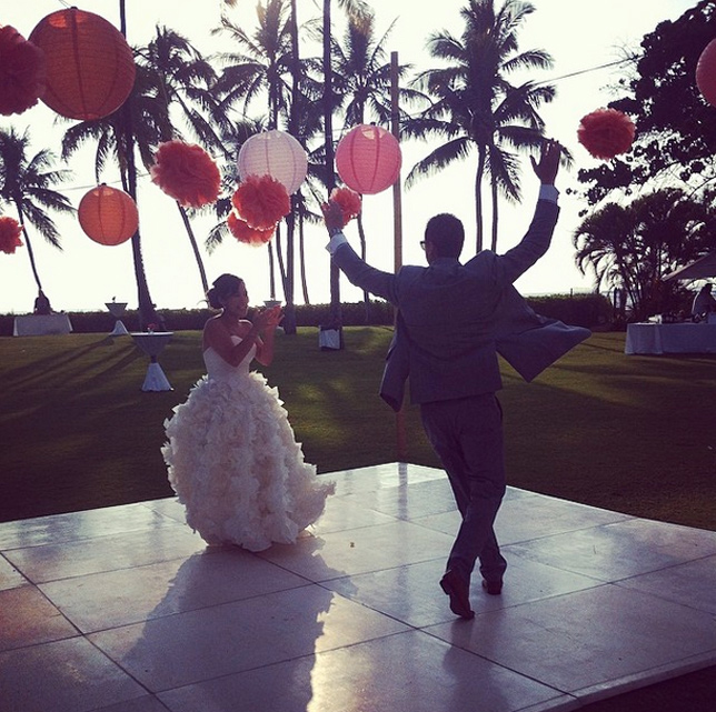 hawaiian wedding bride and groom - coco cake land